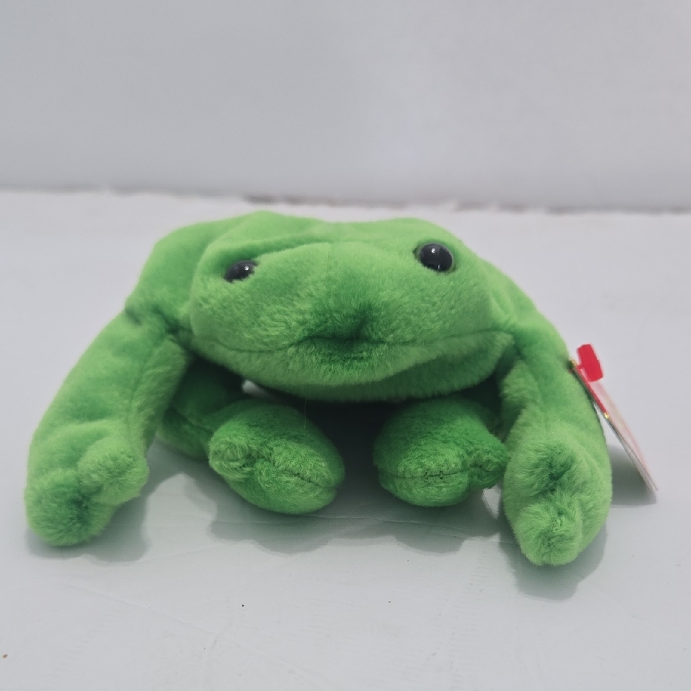 Ty Green Plush Frog Toy